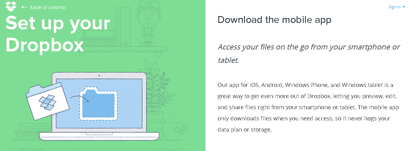 Dropbox Download the mobile app