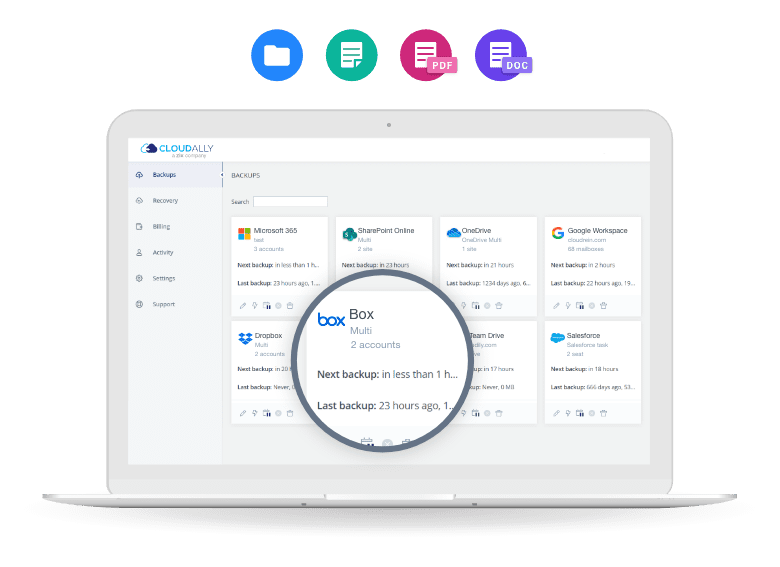 Box dashboard | CloudAlly